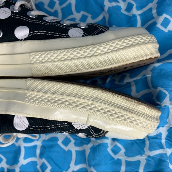 Mens size 10 Converse Comme Des Garcons polka dot print low top CDG chuck taylor - Picture 8 of 10